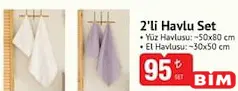 2'Lİ HAVLU SET 50X80 CM/30X50 CM fiyat ve kampanya bilgisi